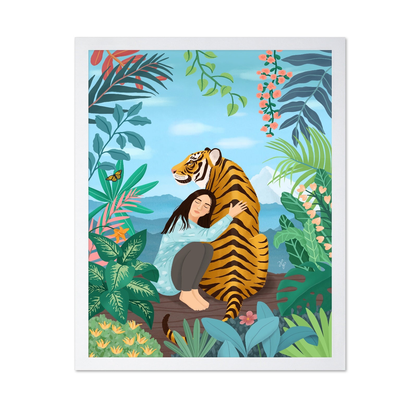Girl Hugging Tiger