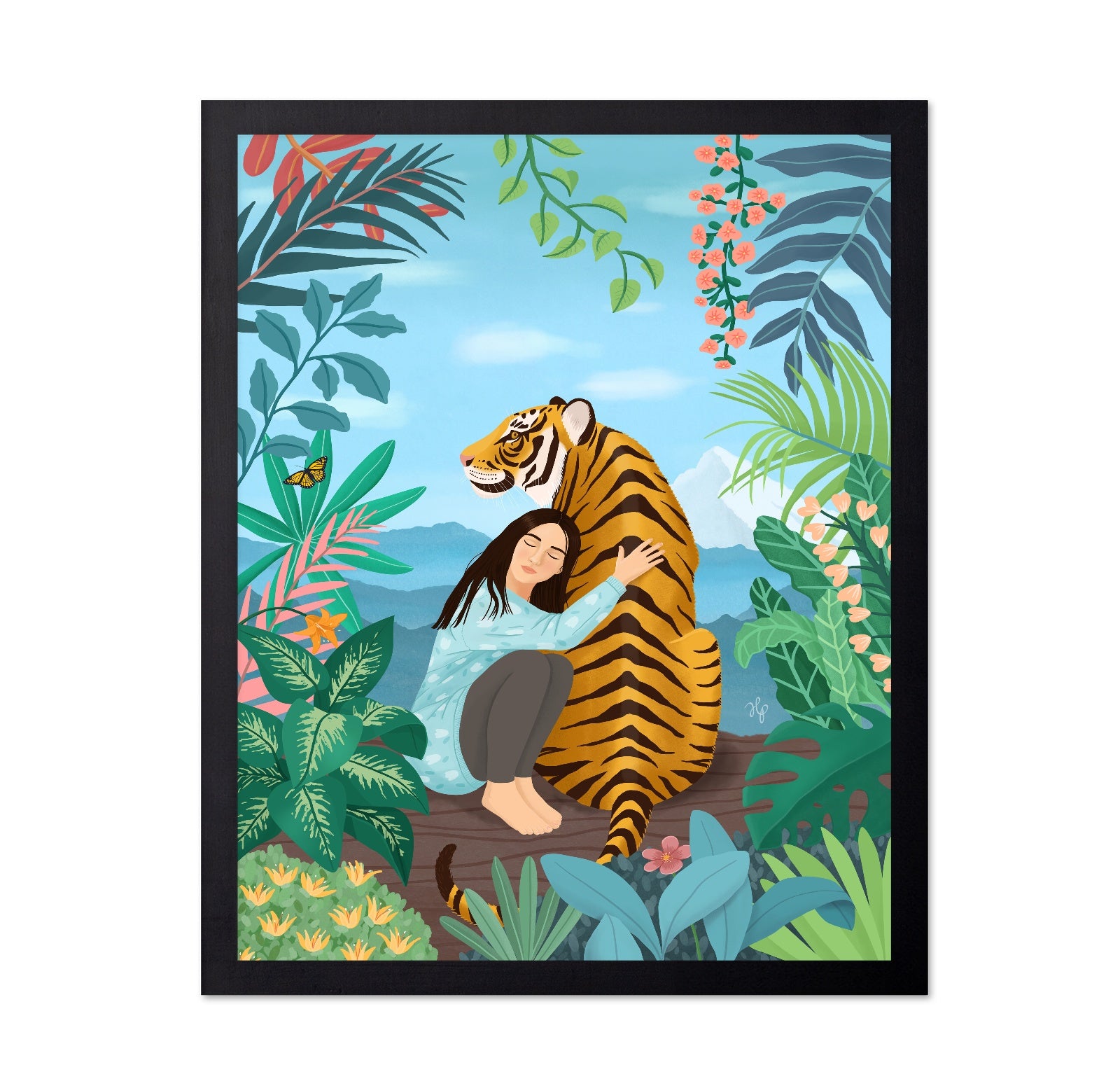 Girl Hugging Tiger