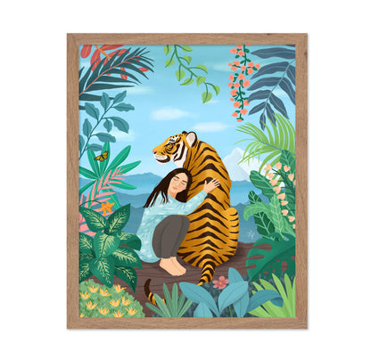 Girl Hugging Tiger