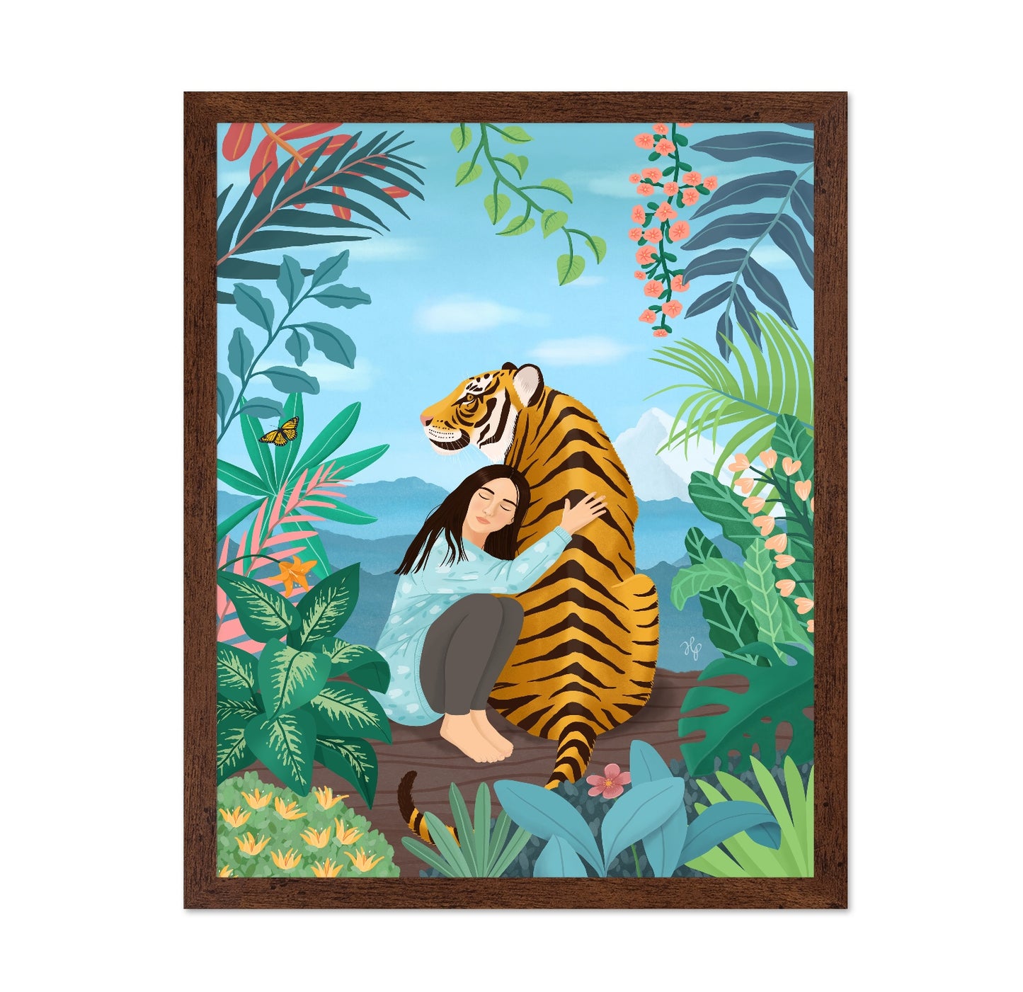 Girl Hugging Tiger