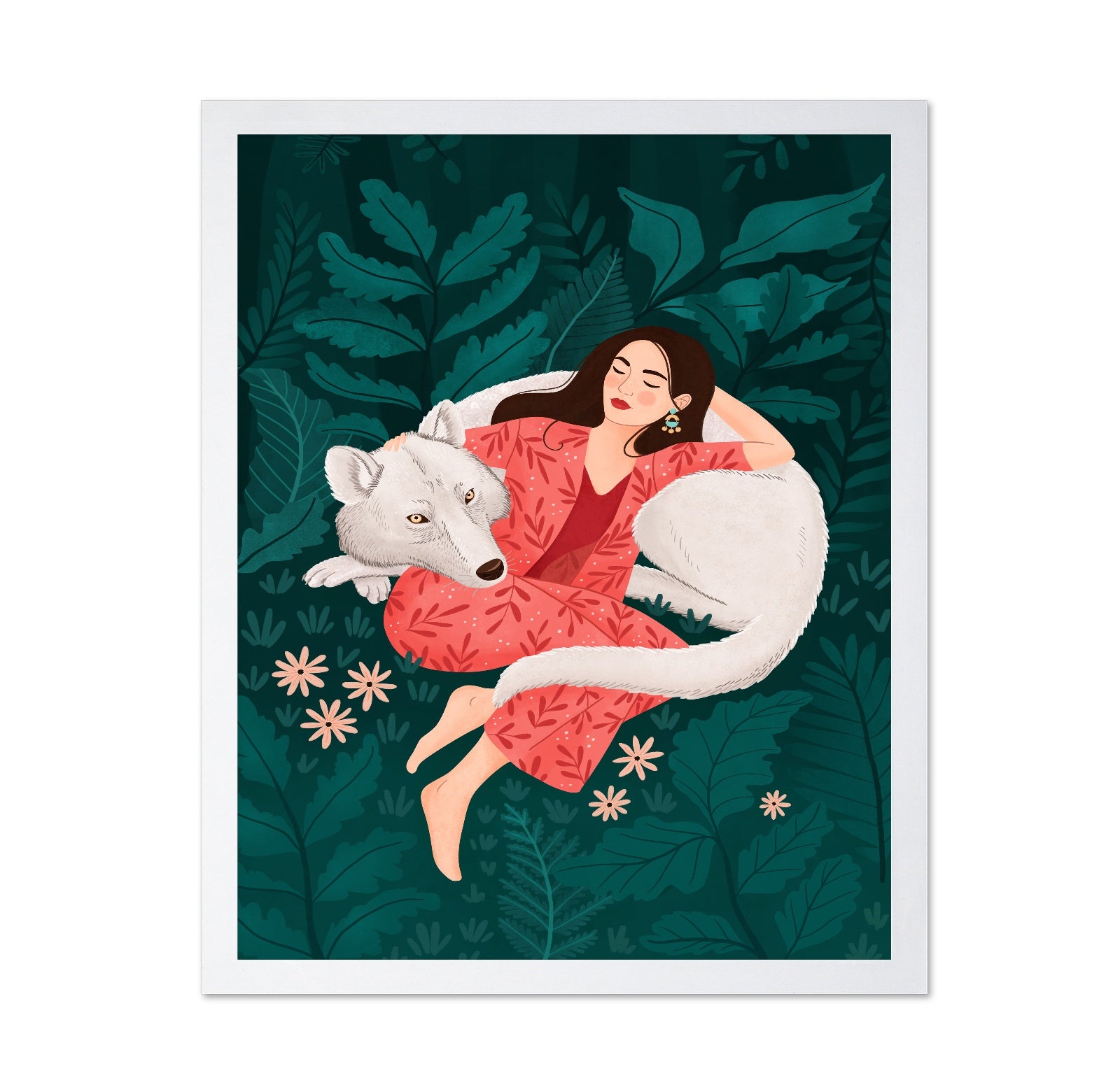Woman with Polar Wolf