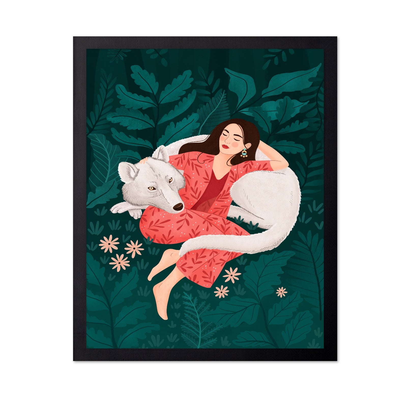 Woman with Polar Wolf