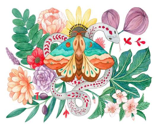 Moth & Snake Floral