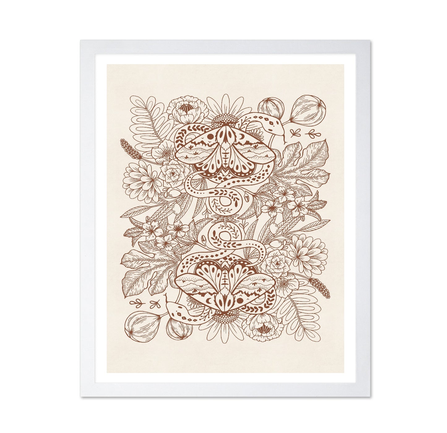 Moths & Snakes Line Art