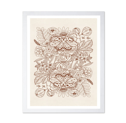 Moths & Snakes Line Art