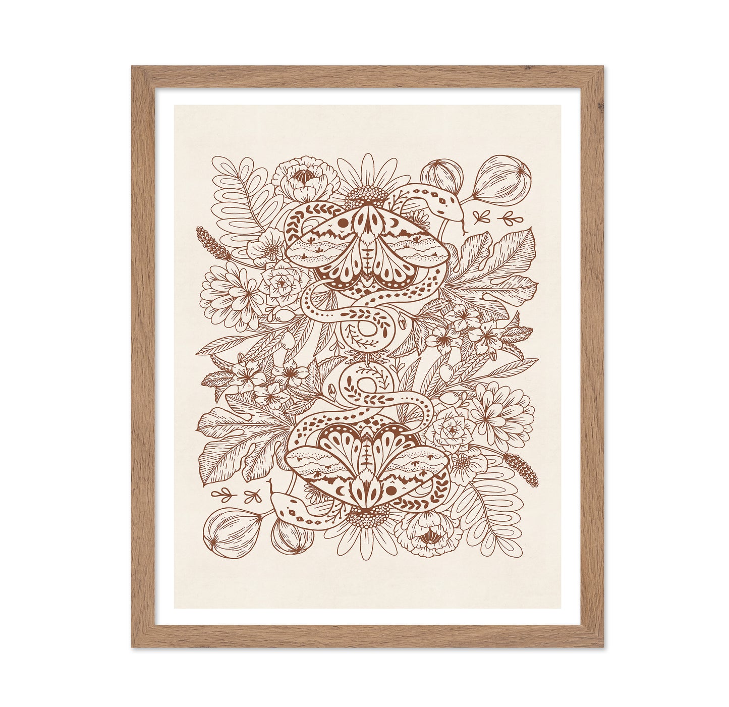 Moths & Snakes Line Art