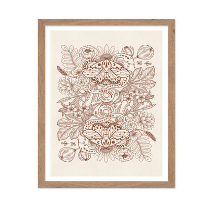 Moths & Snakes Line Art