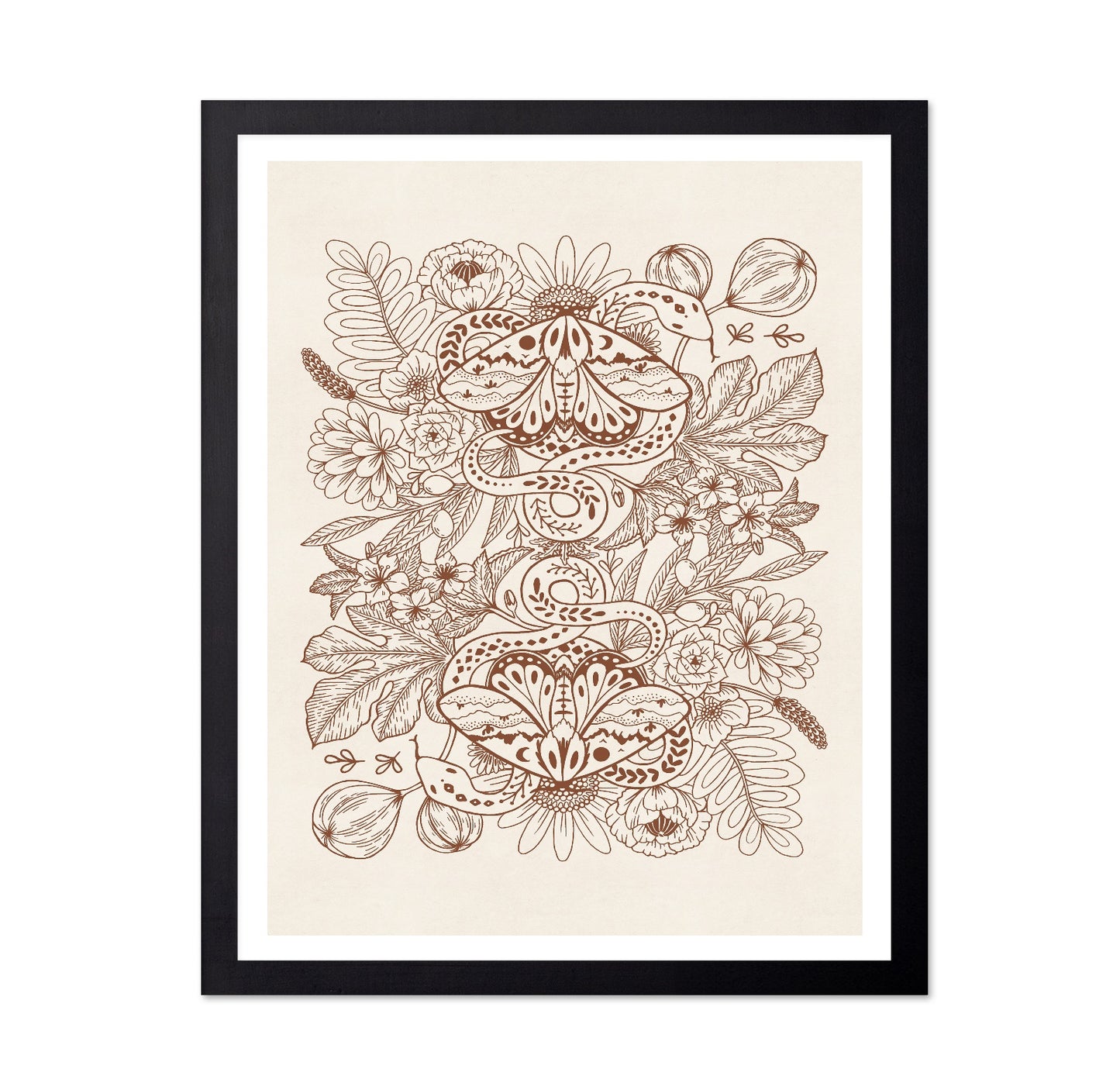Moths & Snakes Line Art