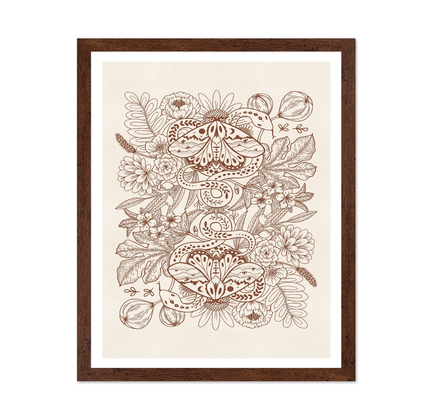 Moths & Snakes Line Art