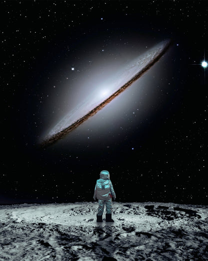 Astronaut Facing Galaxy
