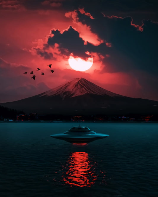 UFO Over Mountain Lake