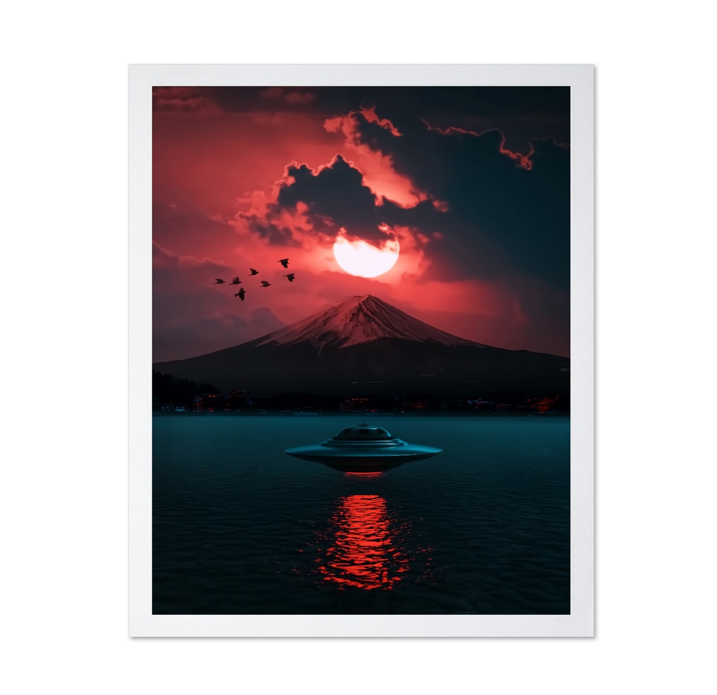 UFO Over Mountain Lake