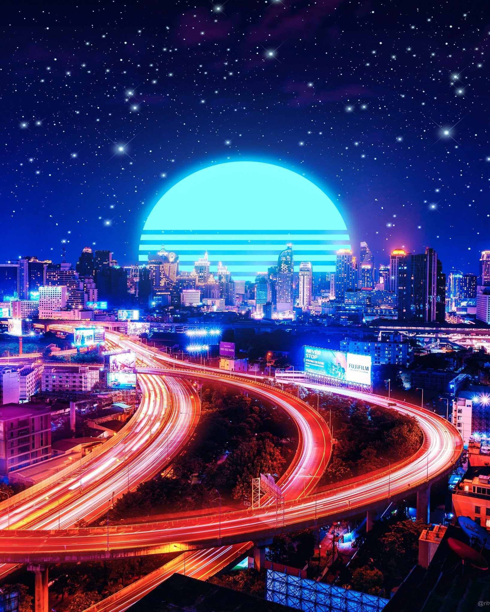 Neon Bangkok Skyline