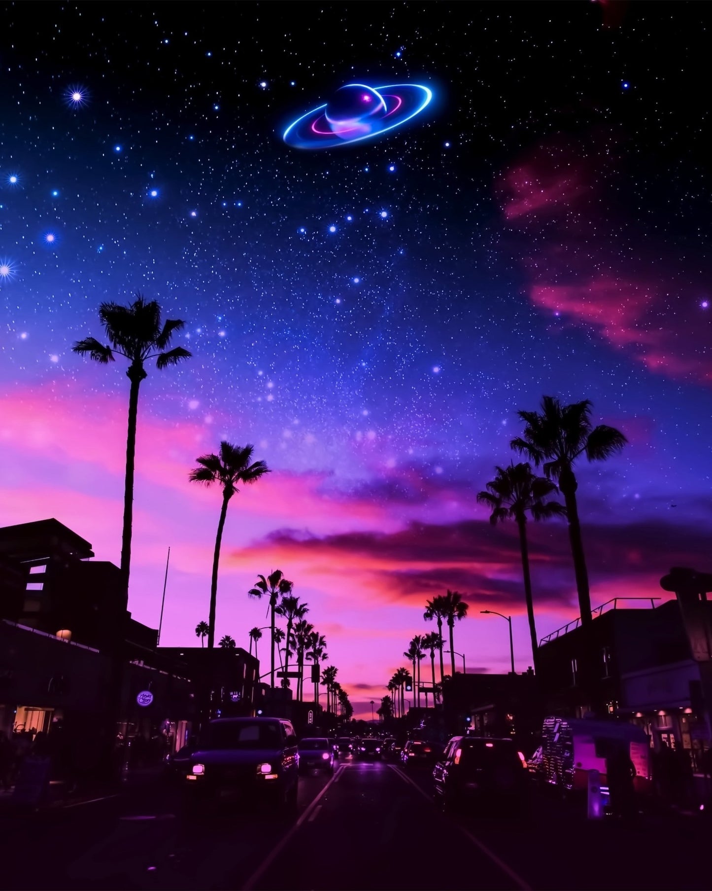 Neon Cosmic Night