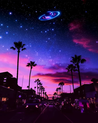 Neon Cosmic Night
