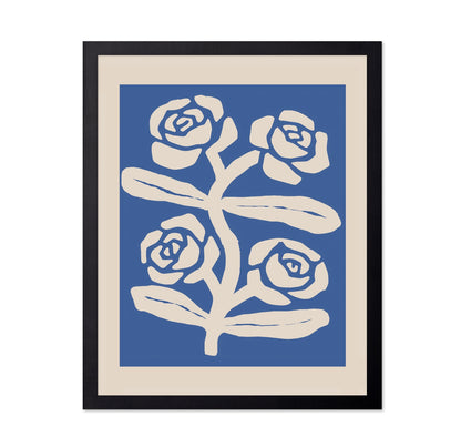 Blue Rose Line Pattern