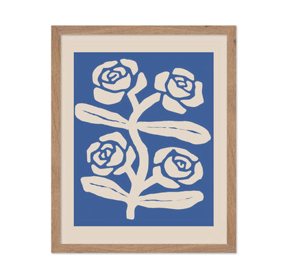 Blue Rose Line Pattern
