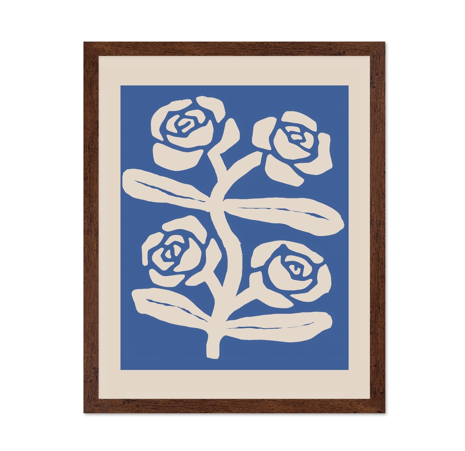 Blue Rose Line Pattern
