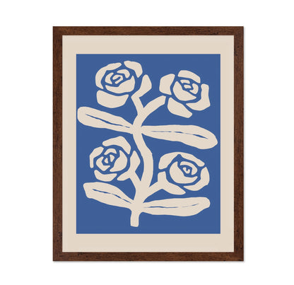 Blue Rose Line Pattern