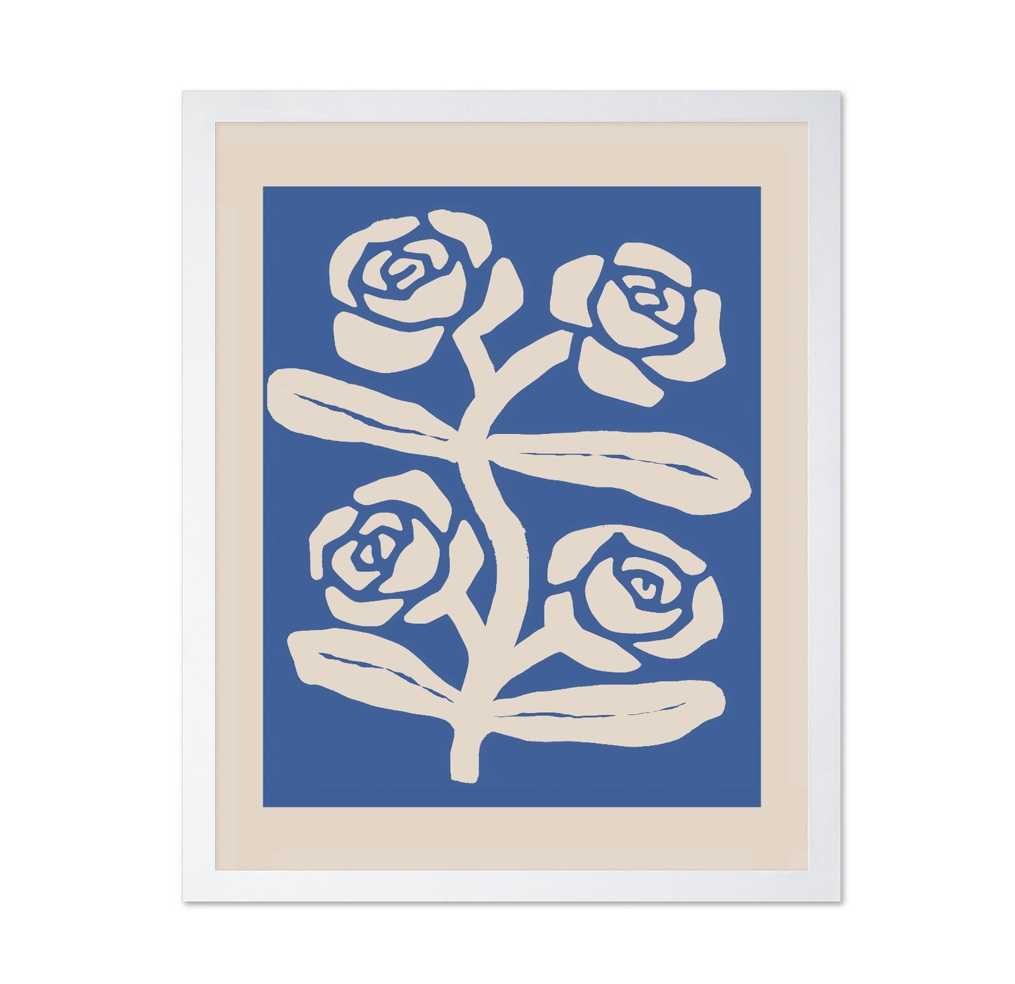 Blue Rose Line Pattern