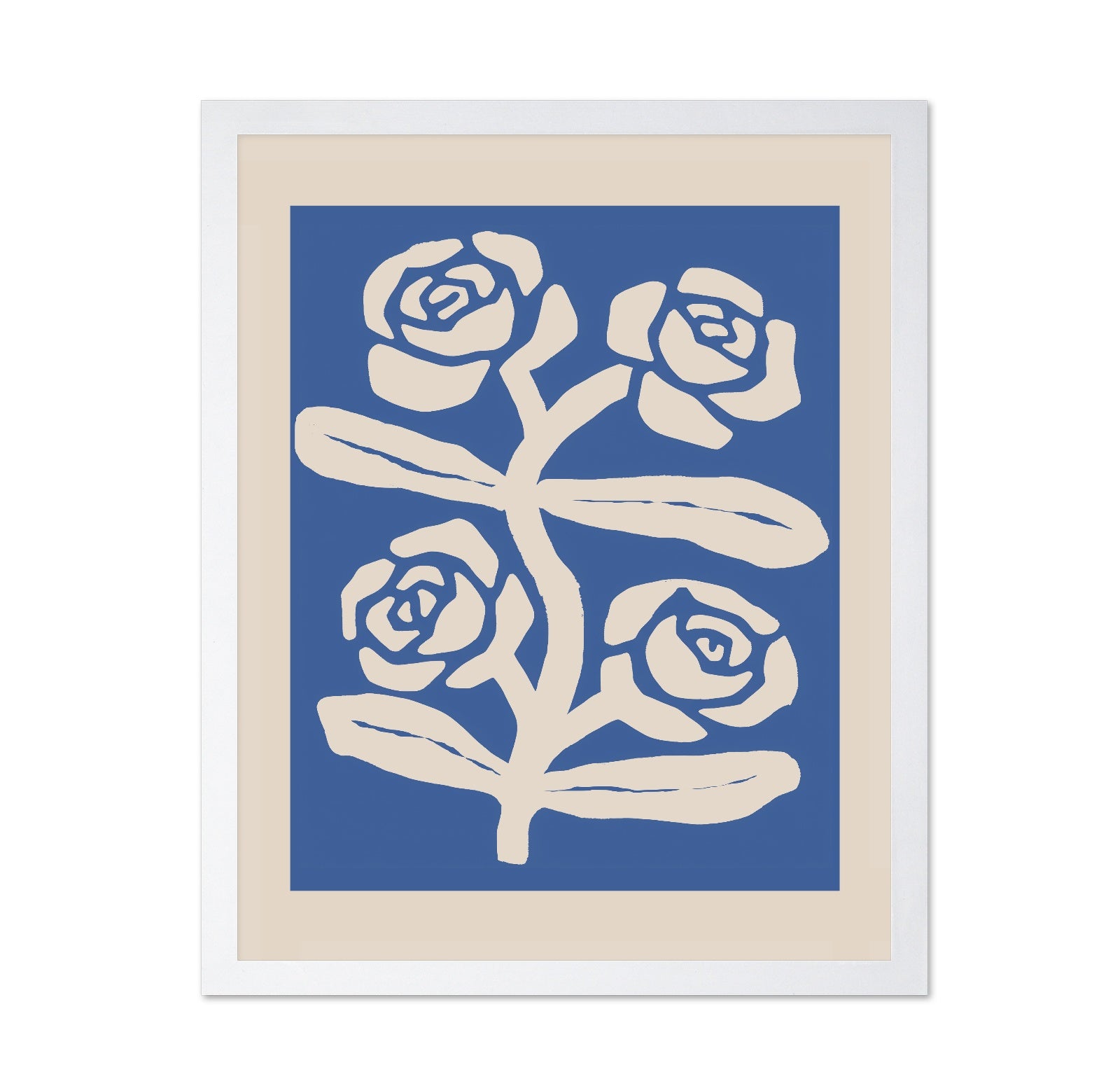 Blue Rose Line Pattern