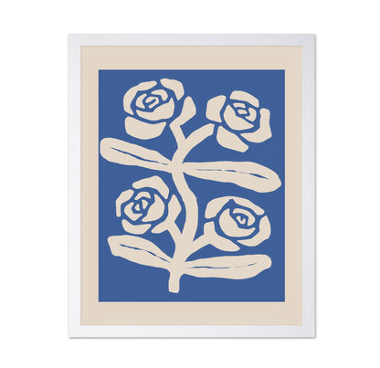 Blue Rose Line Pattern