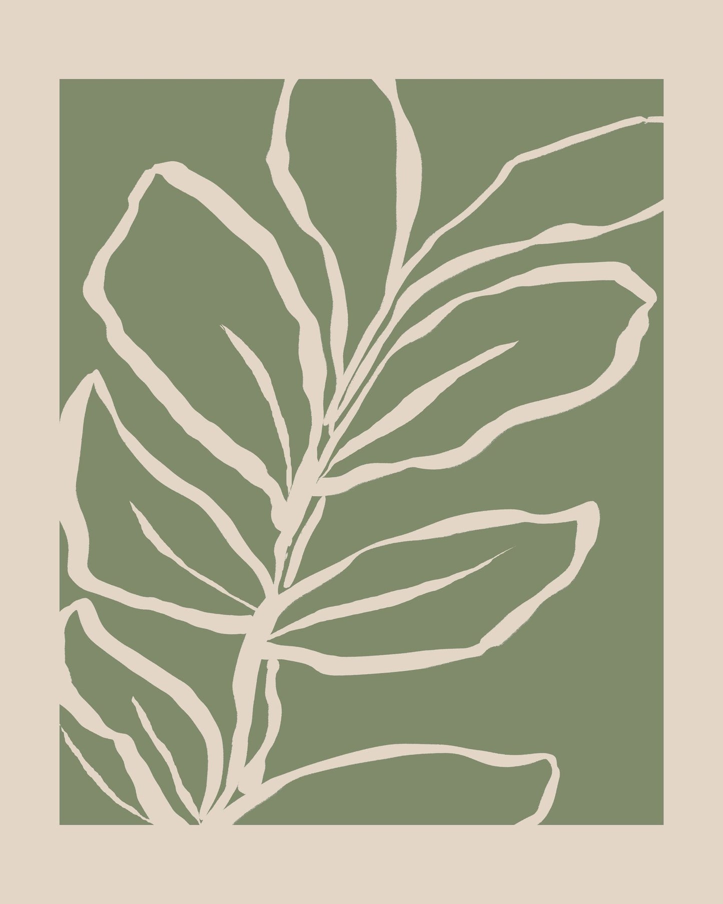 Cream Leaf Silhouette