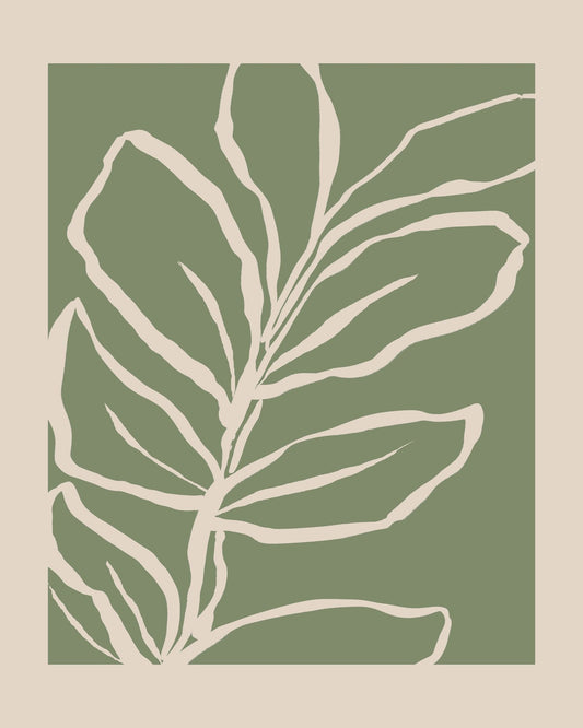 Cream Leaf Silhouette