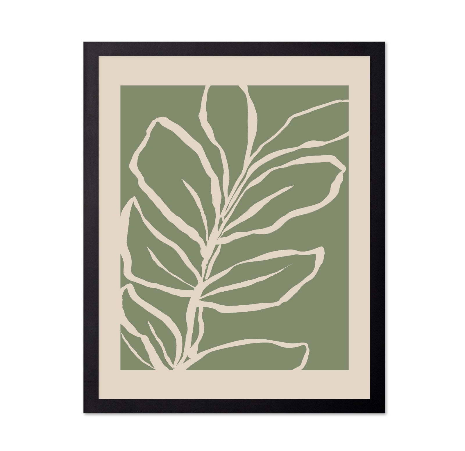 Cream Leaf Silhouette
