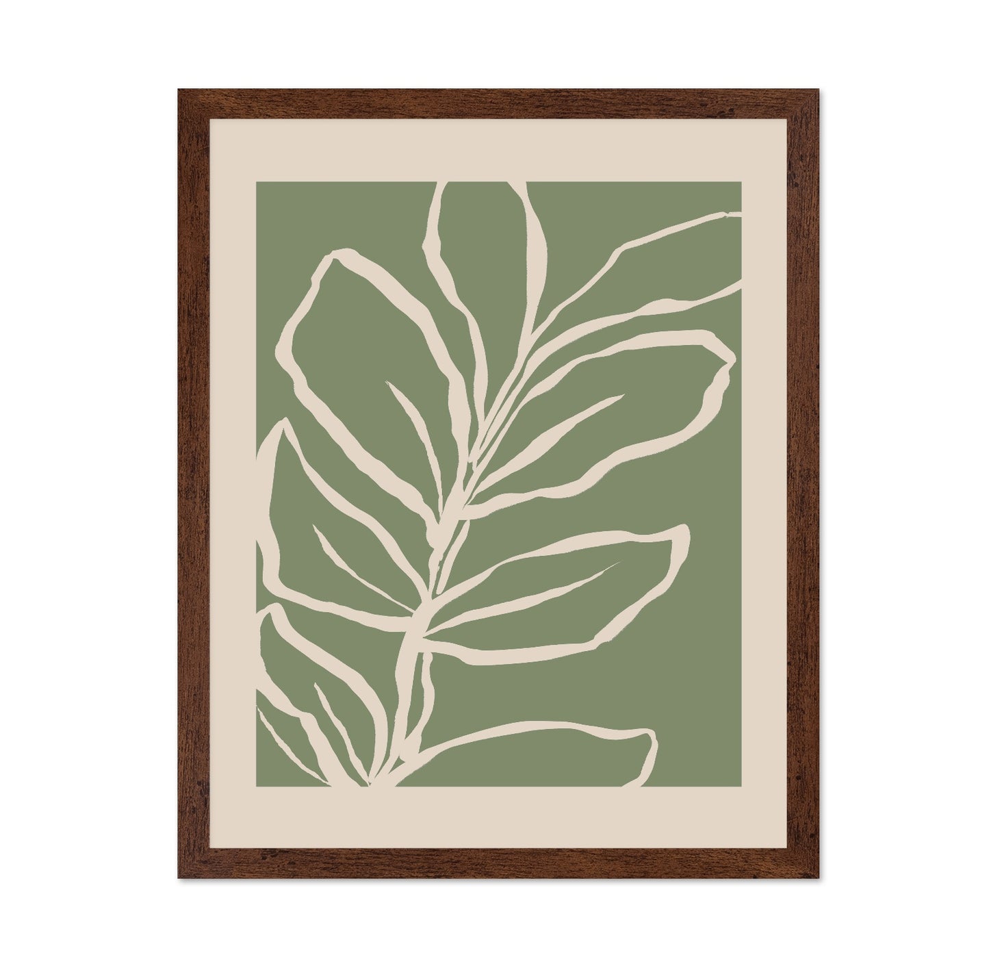 Cream Leaf Silhouette