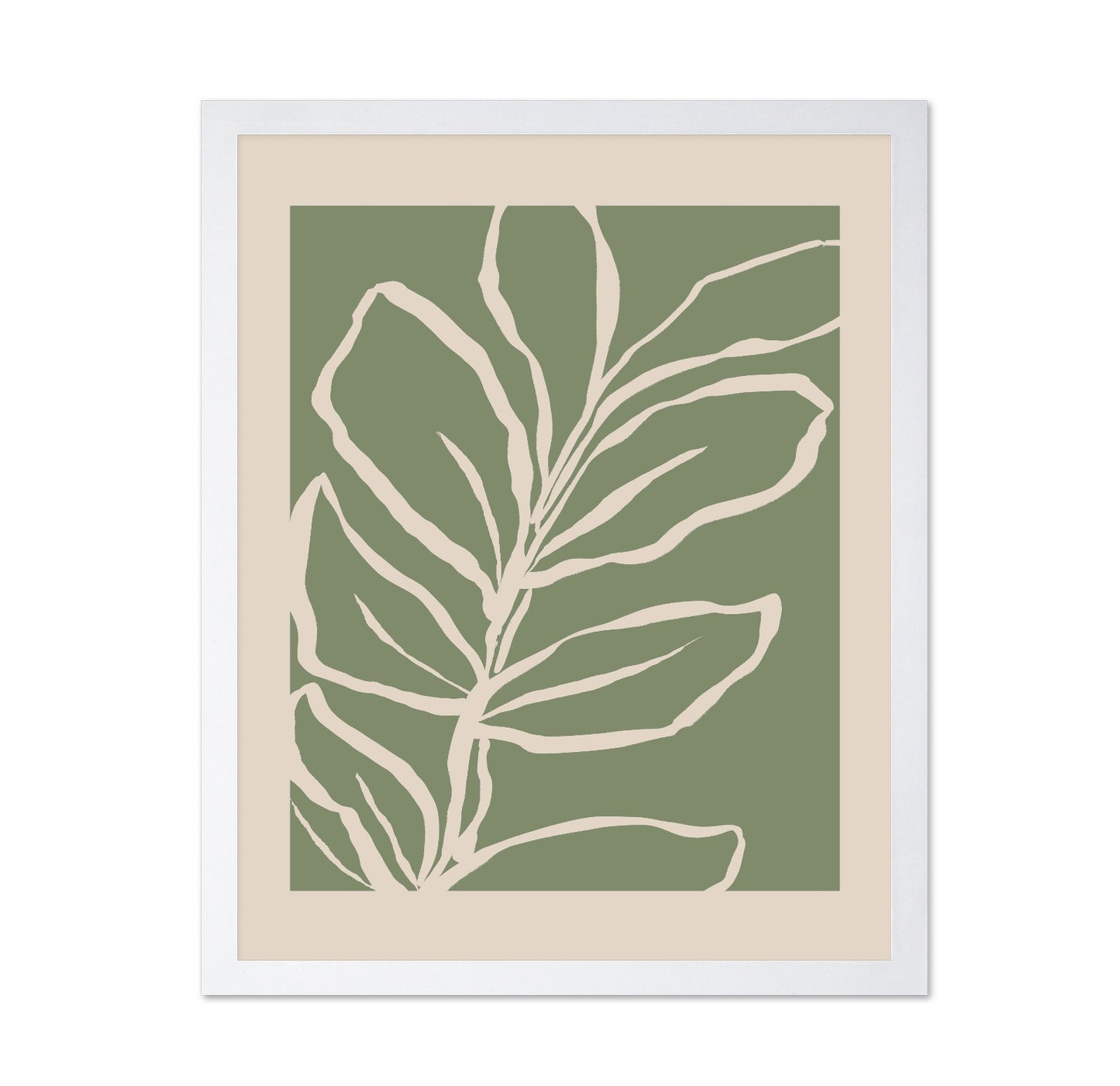Cream Leaf Silhouette