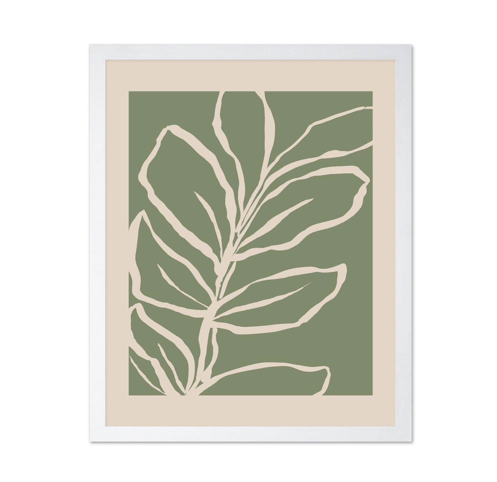 Cream Leaf Silhouette