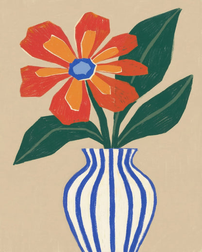 Orange Flower Vase