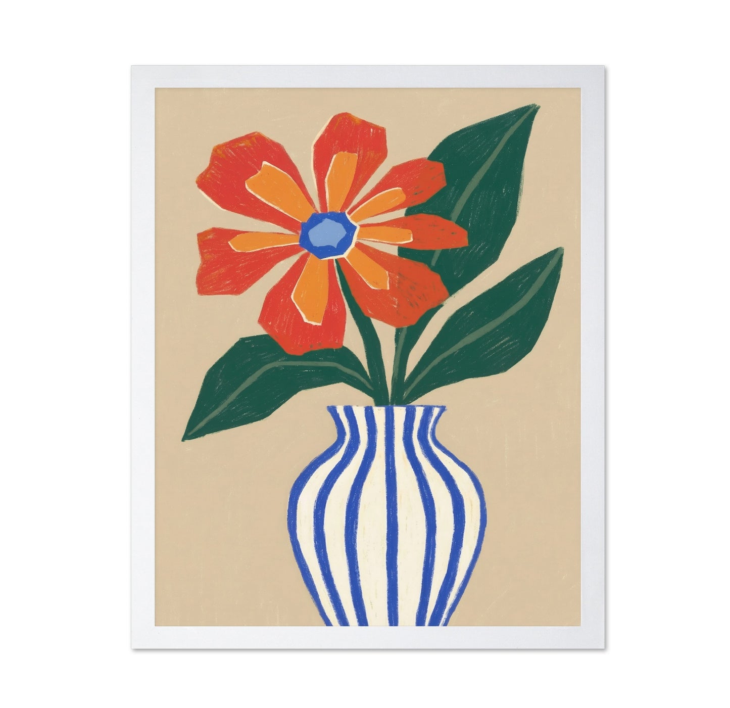Orange Flower Vase