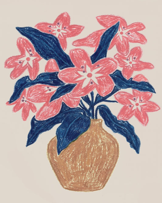 Pink Floral Vase No1