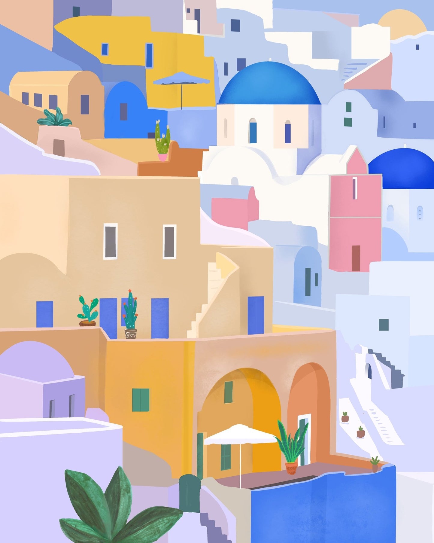 Santorini Blue Domes No2