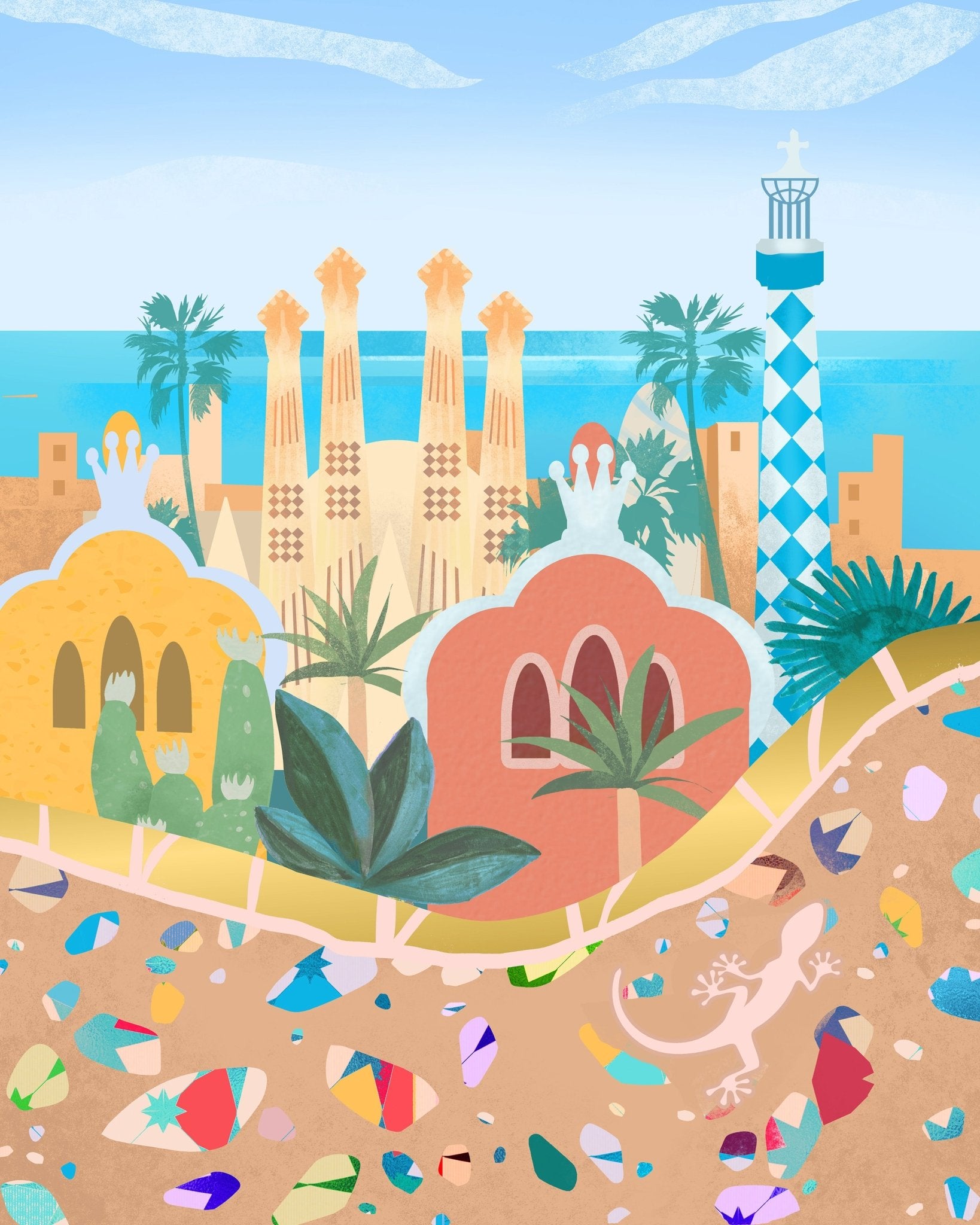 Barcelona Colorful Landmarks