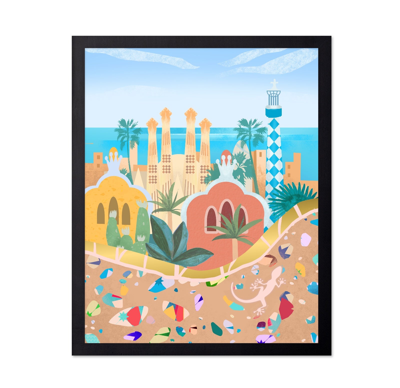 Barcelona Colorful Landmarks
