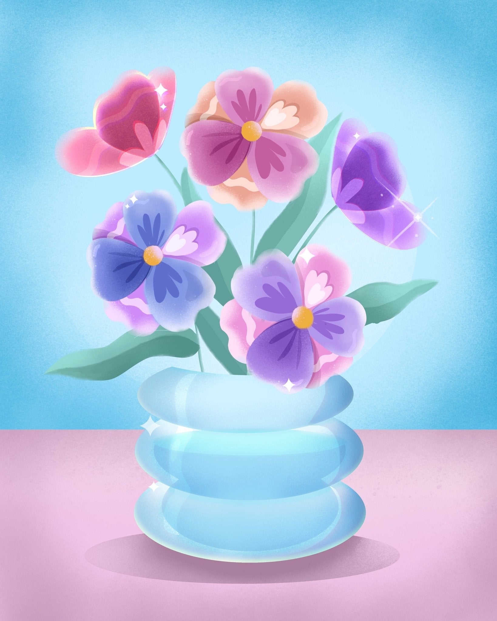 Pastel Floral Vase
