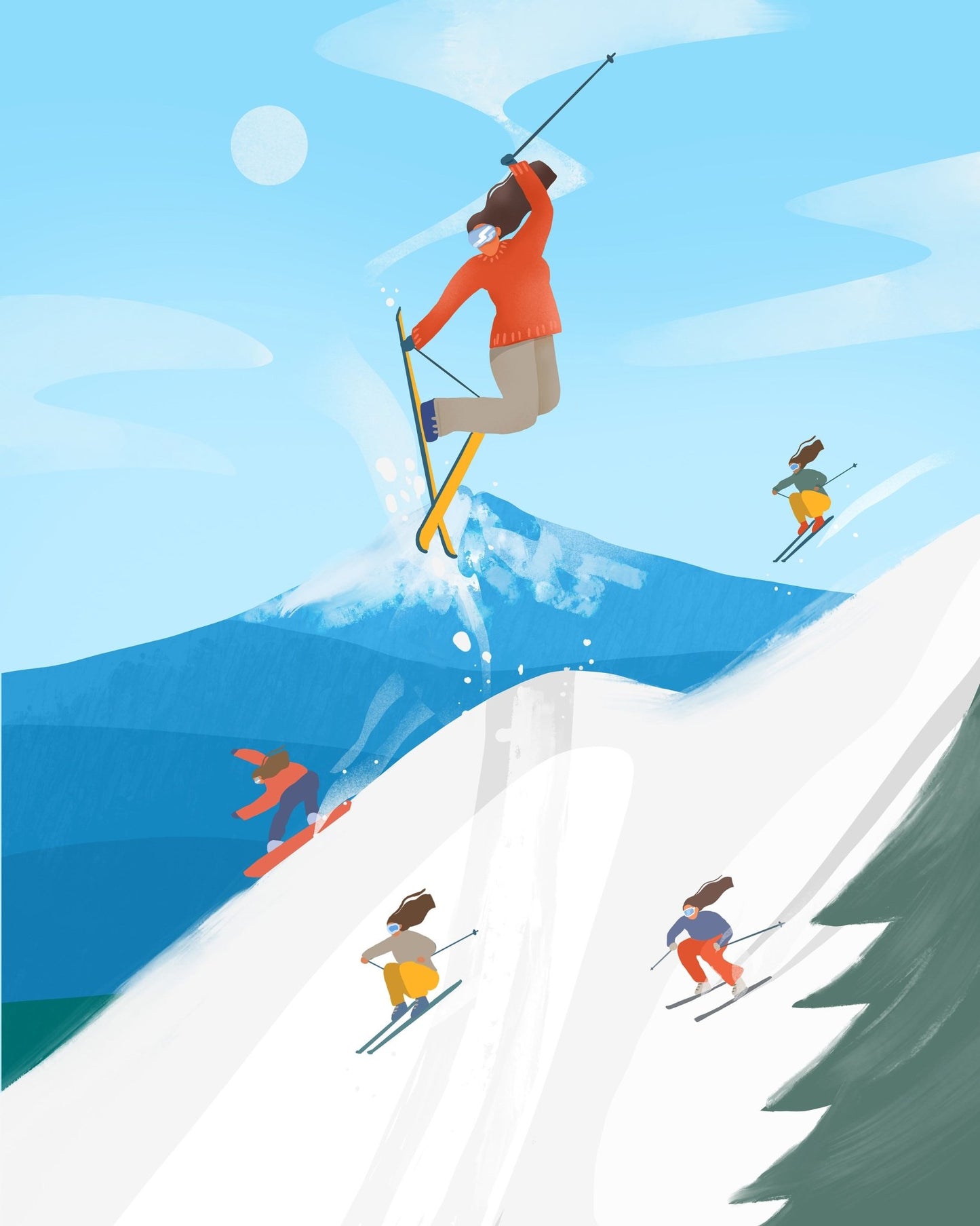 Skiing Adventure Scene
