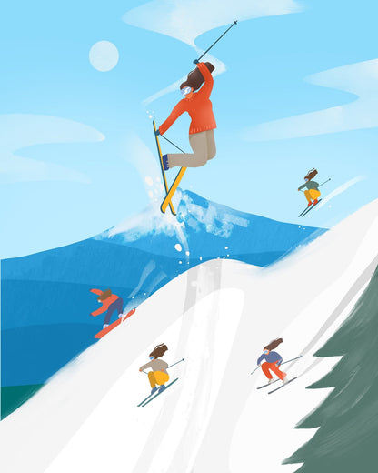 Skiing Adventure Scene