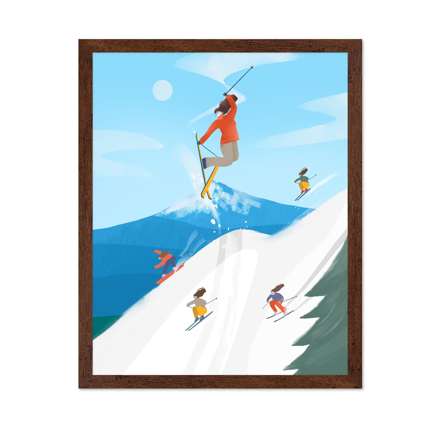 Skiing Adventure Scene