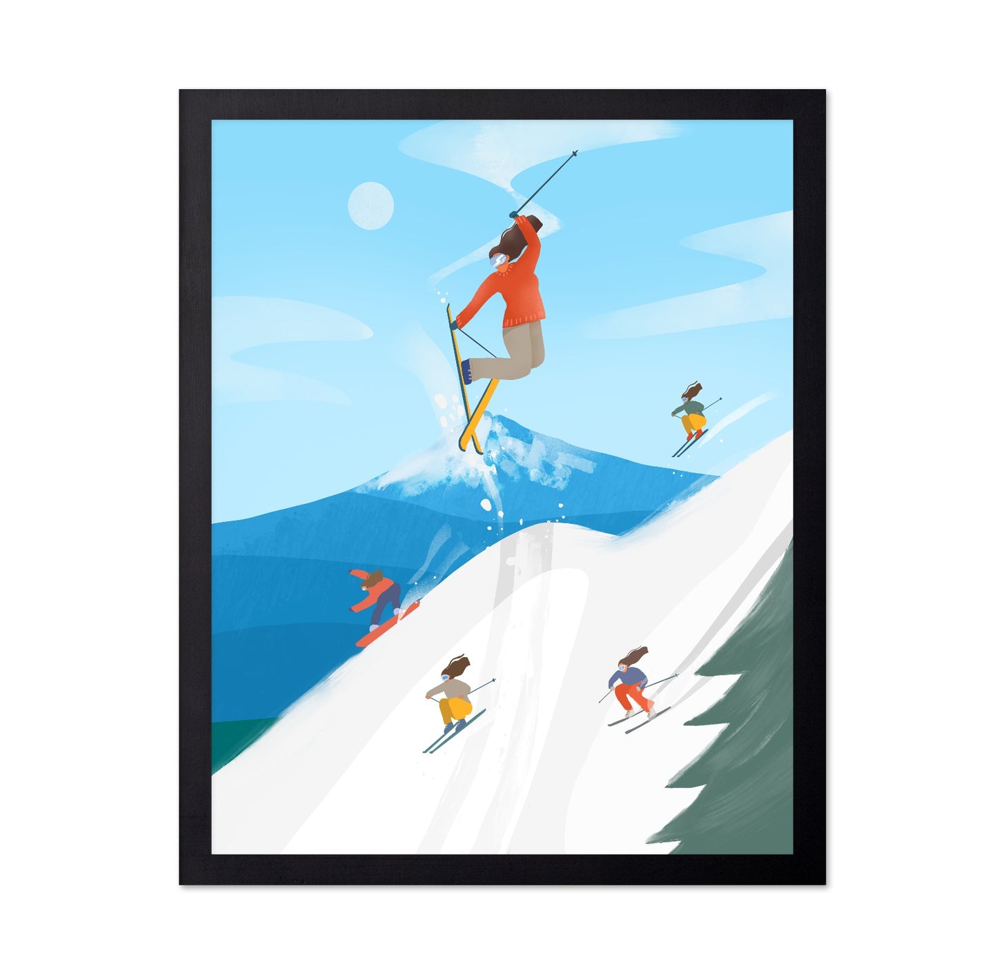 Skiing Adventure Scene