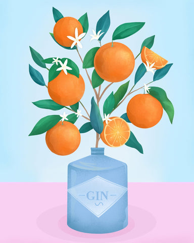 Orange Blossom Gin Still Life