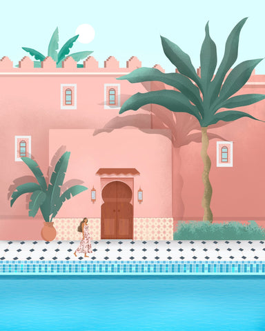 Moroccan Pink Palace Walk