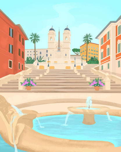 Rome Spanish Steps Scene