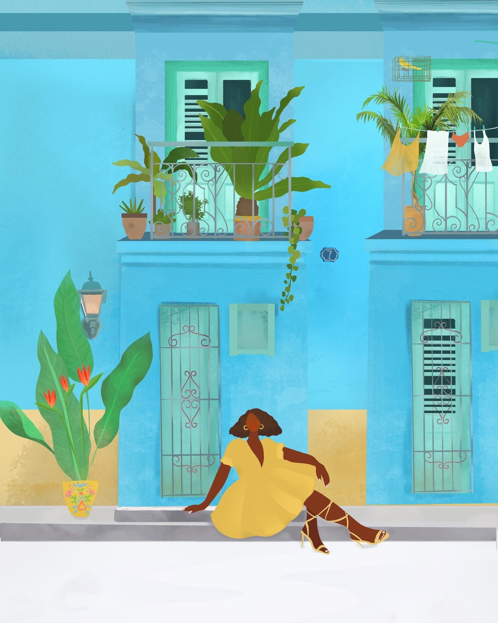 Cuba Blue Street Scene