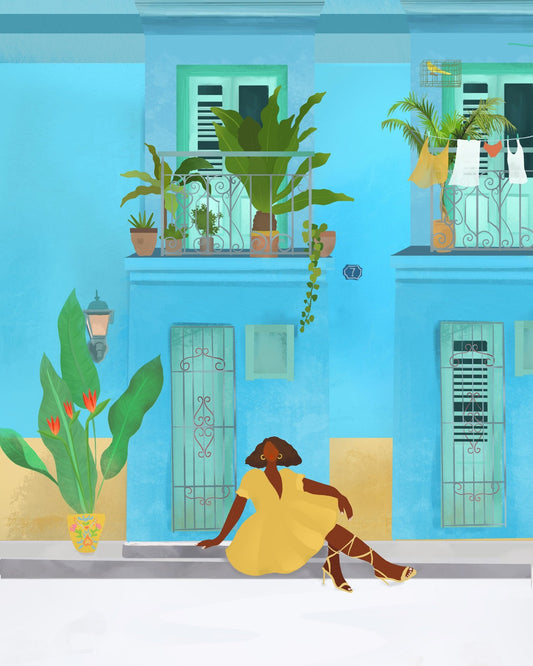 Cuba Blue Street Scene