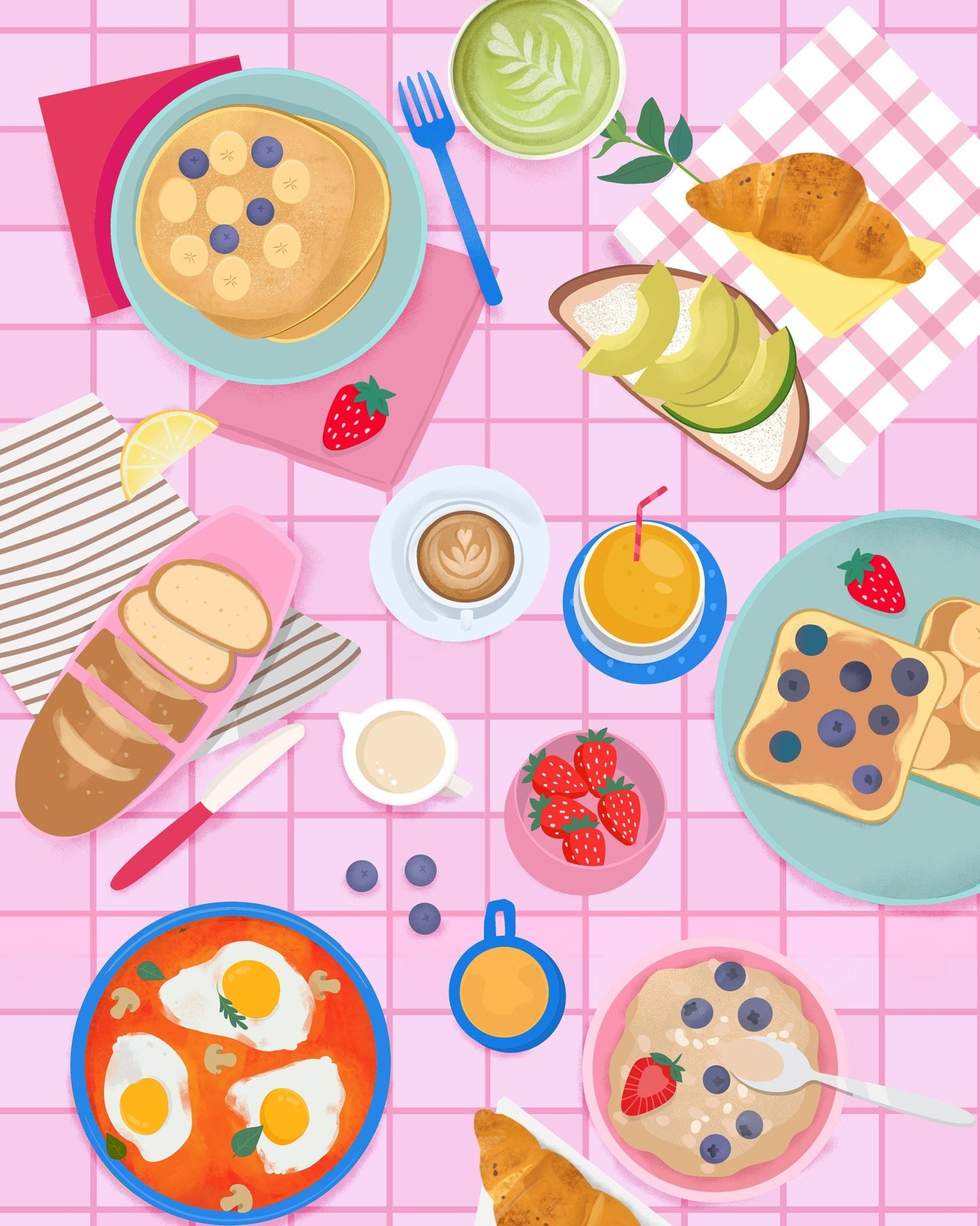 Colorful Breakfast Table Spread