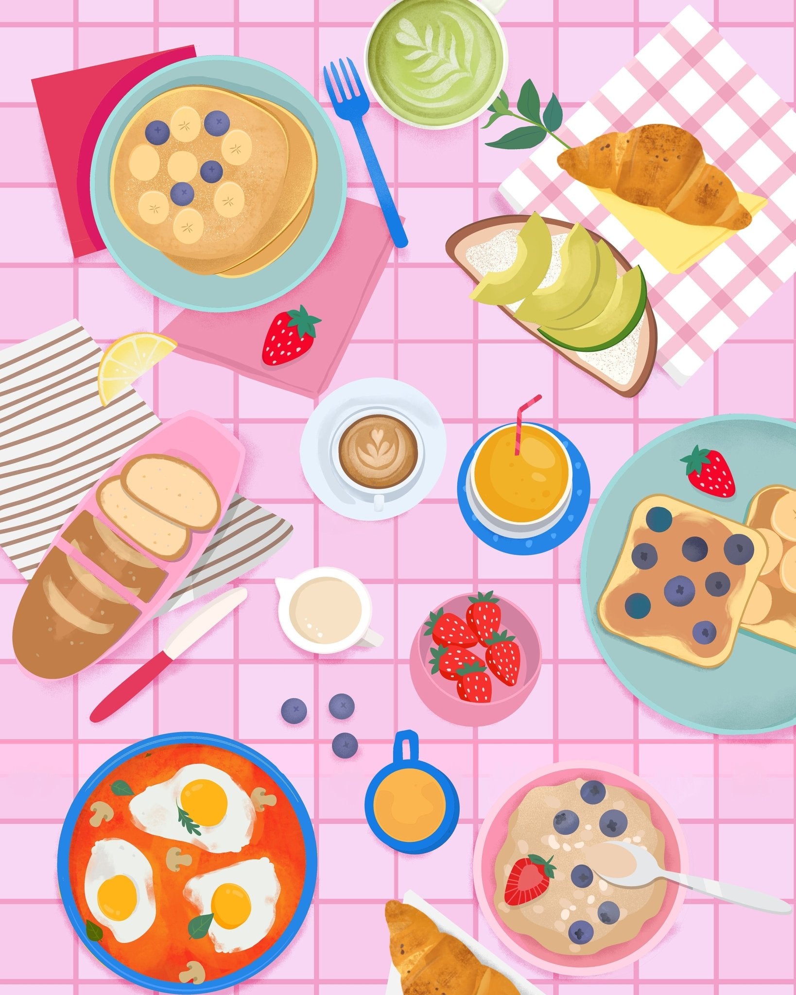 Colorful Breakfast Table Spread